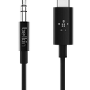 BELKIN ROCKSTAR 3.5MM AUDIO CABLE WITH USB-C TYPE-C CONNECTOR BLACK 3FT