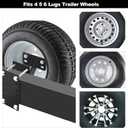 TOPSHINE Spare Tire Carrier, Trailer Spare Tire Mount Boat Trailer Carrier Bracket Fits 4 & 5 & 6 Lugs Trailer Wheels on 4", 4.5'', 4.75'', 5'' and 5.5'' Bolt Patterns, Holds up to 150 Lbs