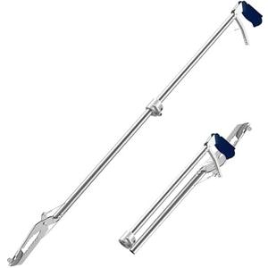 60“ Professional Collapsible Snake Grabber Tool, Stainless Steel Snake Catcher Pole with Heavy-Duty Grabber Heads, Tongs, and Hook Mechanisms for Safe Reptile Control in Gardens or Farms