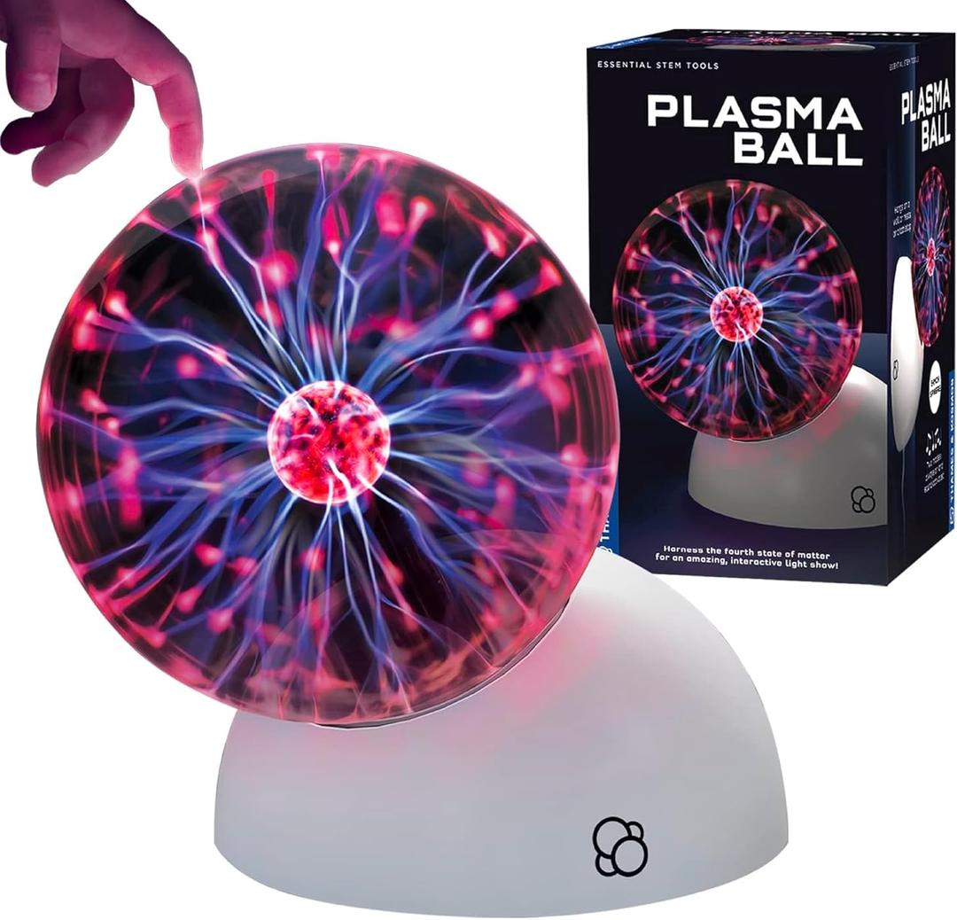 Thames & Kosmos The Plasma Ball Essential STEM Tool | Classic Scientific Device, Fresh 5-inch Glass Sphere, Interactive Electric Light Show | Explore Electricity, Matter, Energy, Small