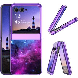 GUAGUA for Motorola Razr 2024 Case/Razr 2025 Case, Glow in Dark Cute Space Nebula Noctilucent Luminous Slim Protective Shockproof Phone Case for Moto Razr 2024/2025 6.9''
