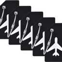 5Pack Silicone Luggage Tag with Name ID Card Perfect to Quickly Spot Luggage Suitcase by Ovener (Black)