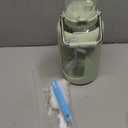 WINSA 84oz Glass Water Bottle with Stainless Steel Handle,2.5L Gallon Water Bottle with 2-IN-1 Straw Lid, Silicone Sleeve and Motivational Capacity Marker, Wide Mouth Water Jug For Gym, Workout, Green