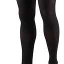 Truform 20-30 Mmhg Compression Stockings for Men & Women, Thigh High Length, Dot Top, Closed Toe, Black, Large (20-30 Mmhg)
