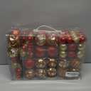 100Pcs Shatterproof Christmas Ornaments Set for Tree Large Christmas Tree Baubles Bulk Christmas Decor with Assorted Designs Perfect Christmas Ball Ornaments for Holiday Decorating, Red Gold