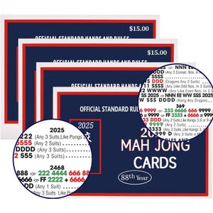 mah jong 2025 Cards Official Revision - Large Size - 4Pcs