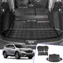 Rongtaod Cargo Mat Compatible with 2023 2024 2025 2026 Honda CRV Trunk Mat Cargo Liner TPE All Weather Back Seat Cover Protector CR-V Accessories (Fit Lower Deck,Backrest Mats+Trunk Mat)