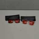 2 Packs Professional Sleep Glasses with 99.9% Blue Light Blocking Dual AR Coatings Red Lens, Computer Gaming Glasses for Men Women, Anti Fatigue & Eye Strain ((01)-black+transparent)