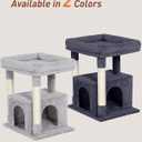 Cat Tree for Large Cat, 19 * 15.8in Large Perch Bed for Adult Cats, 23.6in Cat Tower with Scrathing Post, Cat Condo with 2-Door for Indoor Cats, Light Gray