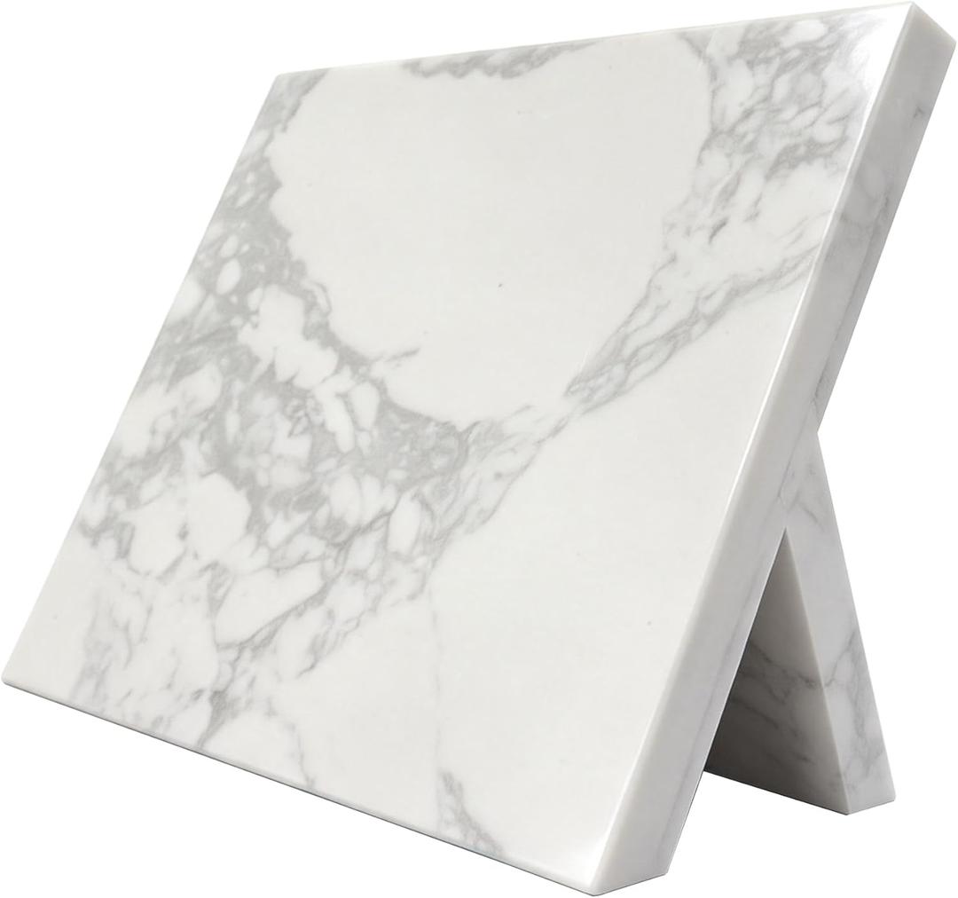Home Kitchen Marble Countertop Magnetic Knife Holder, with Strong Enhanced Magnets (White)