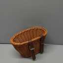Kid's Bike Basket Front,Bicycle Hanging Basket with Adjustable PU Belts,Weatherproof Premium Hand-Woven Rattan Storage Bicycle Basket for Boys Girls Bicycle Accessories