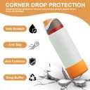 2 x yoelike 2 PCS Wave Silicone Water Bottle Boot for Owala, Anti-Slip Protective Sleeve for FreeSip/Twist/Flip, Watter Bottle Accessories, Bottom Bumper Cover, Dishwasher Safe, BPA Free (40 Ounces, orange)