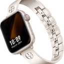 Missair Compatible with Apple Watch Band 38mm 40mm 41mm 42mm 44mm 45mm 46mm 49mm, Stainless Steel Metal Strap Women Dressy Bracelet Wristband for iWatch Series 11 10 9 8 7 6 5 4 3 2 1 SE Ultra (Starlight)