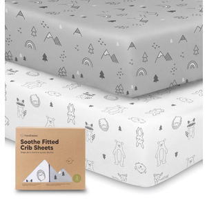 KeaBabies 2-Pack Organic Crib Sheets for Boys, Girls - 52x28 Fitted Crib Mattress Sheet Neutral, Breathable Jersey Cotton Cover for Baby Bed, Toddler Mattress, Soft & Cute Prints (Woodland)