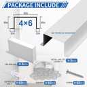 Moxweyeni 5 Pack 64 Inch x 3.3 Ft (16.5 Ft Total) Metal Line Set Cover Kit, White Metal Decorative Ac Pipe Line Set Cover Kit for Ductless Mini Split Accessories, Central Air Conditioner, Heat Pump
