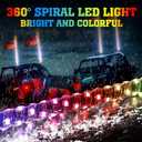 KEMIMOTO 2pc 2ft Spiral LED Whip Lights for UTV, LED Whips for SXS ATV Boat Offroad, RF Remote Control Compatible with Polaris RZR Can-Am Maverick X3 Sportsman Outlander