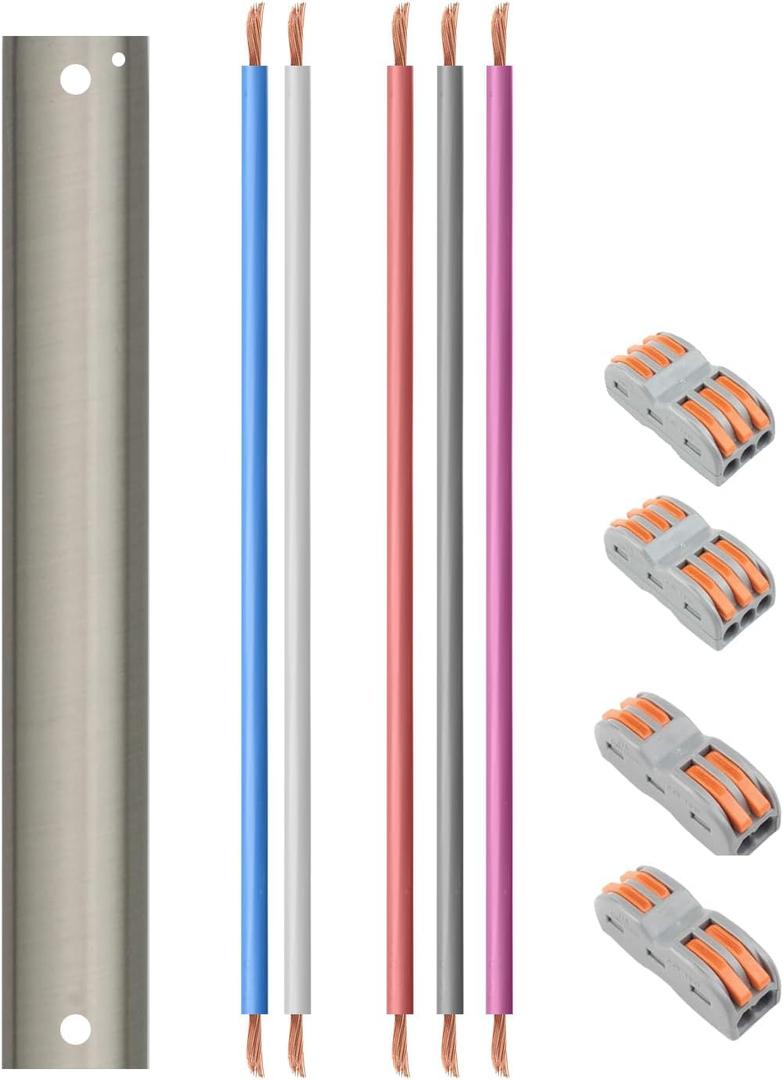 30" Ceiling Fan Downrod, 1" Outside DiameterBrushed Nickel Extension Downrod Including 5 Extension Wires and 4 Wiring Clips(No Threads)