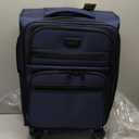 KROSER Softside Expandable Carry On Luggage with Spinner Wheels & Built-in TSA Lock, Durable Suitcase Rolling Luggage with USB Port, Carry-On 20-Inch, Navy