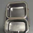 Stainless Steel Lunch Box with 2 Compartments, Leakproof, 30.5 oz Food Storage Containers, Bento Box for Adults,Men,Women(Beige)