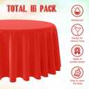 16 Pack Red Plastic Tablecloth for Round Tables, Premium Decorative Red Disposable Table Cloths for Parties, Bulk Round Party Table Cover for Birthday Wedding Anniversary Graduation, 84 Inch