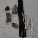 Curtain Rods No Drilling for Windows Set 30 to 45 Inch,5/8 Inch Diameter Drapey Pole with No Drill Curtain Rod Brackets,Renter Friendly Cortineros Para Ventanas with Adhesive Holder Hook (Black)