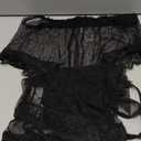 Kolagri Sexy Women Lace Pajamas Lingerie Set High Waist Sheer Sleepwear Bow Ties Cami Shorts Set (Medium, Black)