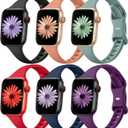 Lerobo 6 Pack Thin Slim Bands Compatible with Apple Watch 38mm 40mm 41mm 42mm 44mm 45mm 46mm 49mm for Women Men, Soft Silicone Sport Strap Wristband for iWatch Series 11 10 9 8 7 6 5 4 3 Ultra SE