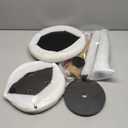 Drink Table, Small Pedestal Side Tables for Small Spaces, Wood Round Martini Table for Outdoor, Living Room and Bedroom, Black