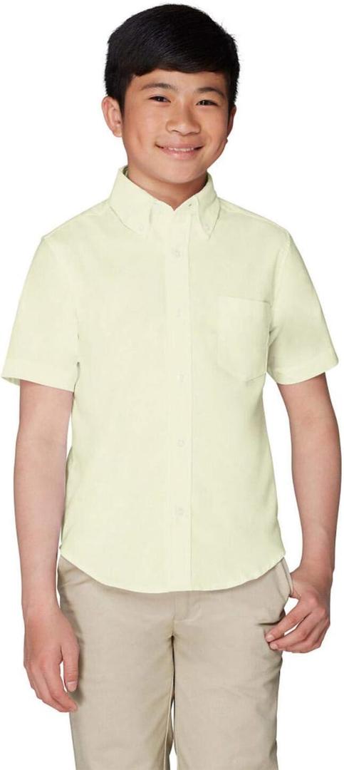 French Toast Boys Short Sleeve Classic Poplin Dress Shirt (Yellow)