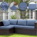 Outdoor Cushion Covers Set,12PCS Patio Furniture Couch Seat Slipcovers, Replacement for Sofa Sectional Chair(CoverOnly)