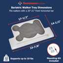 Sammons Preston Bariatric Walker Tray, Clip-On Surface with Cup Holders, Lightweight Raised-Edge Design for Bariatric Walkers, Stable Dining and Utility Support for Seniors and Mobility Aid Users