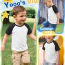 Yooo's Vivi Baby Boys Baseball Shirts | 1-6T, Kids, Raglan Short Sleeve, Tee, Toddler Tops, Crew Neck, Basic, Casual, Summer, Loose Fit, School, Daily Wear, Soft