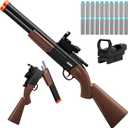 Double Barrel Toy Shotgun  Realistic Foam Blaster with Scope & Soft Bullet Darts, Safe Imitation Shooting Game for Kids Ages 812 Birthday Christmas (Black)