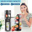 Flavor Pod Holder for Ninja Thirsti Pods, 360 Rotating 14-Flavor Storage Holder for Ninja Thirsty Drink System Pod Organizer for Ninja Thirsty Flavor Pods,Water Flavoring (Black)