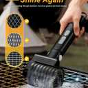 Electric Grill Brush, 3-Speed Power Control Grill Brush for Outdoor Grill, Rechargeable BBQ Grill Brush, Cordless Grill Cleaning Brush with 2 Brush Head & Scouring Pad, Gifts for Men/Dad