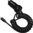 Amazon Basics 12W (5V, 2.4A) Fast Charging Car Charger with Coiled Lightning Cable for iPhone, iPad and Apple Devices, 1.5 ft - Black
