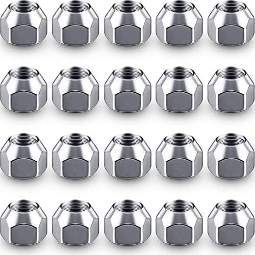 Frienda 1/2-20 Inch Trailer Lug Nuts 509 Tire Wheel Lugs Tire Acorn Silver Open End Finish Nuts for Trailers Wheel(20 Pieces)