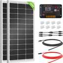 ECO-WORTHY 200 Watts 12 Volt/24 Volt Solar Panel Kit with High Efficiency Monocrystalline Solar Panel and 30A PWM Charge Controller for RV, Camper, Vehicle, Caravan and Other Off Grid Applications