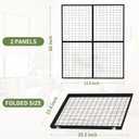 Foldable Gridwall Display Panel - 2 Pack of 2x5 Ft Heavy Duty Z Unit Wire Grid Wall Panels for Retail Store, Trade Show, Pop Up Shop, Versatile Merchandiser Display