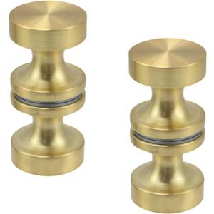 Wealrit 2 Pcs Back to Back Shower Door Knobs, Aluminum Shower Glass Door Knob 1.2" Diameter Bathroom Door Handles Small Pulls for Glass Door (Gold)
