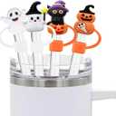 10 x IOKUKI Silicone Straw Covers for Stanley 30&40 Oz Tumbler, 10mm/04in Straw Covers Cap for All 9-10mm Straws, Dust-Proof Reusable Protector Topper for Water Bottle - 4 PCS