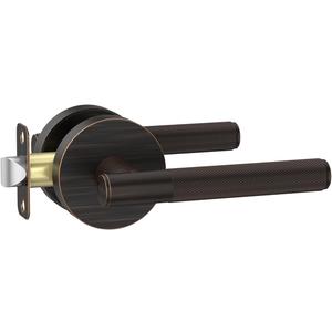 Asidrama 1 Pack Oil Rubbed Bronze Passage Door Handles, Door Lever with Door Knobs Indoor for Bedroom or Bathroom, Heavy Duty Door Handles Interior with Locks for Left Right Sided Doors