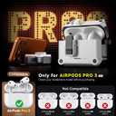 Inesore for AirPods Pro 3 Case with Secure Lock (White) | Phone Stand Design,Compatible with MagSafe,Automatic Snap Switch Secure Cover Carbon Fiber Texture with Cleaner Kit