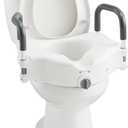 5" Toilet Seat Riser Supports 300lbs Raised Toilet Seat with Removable Padded Arms for Seniors, Pregnant, Handicap(N1FYT14-AZ)