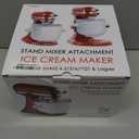Ice Cream Maker Attachment for KitchenAid 4.5/5QT & 6QT Mixers, Frozen Ice Cream & Sorbet Gelato Maker for KitchenAid, 2 Quart, White, Not Dishwasher Safe