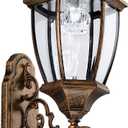 Solar Wall Lamp with Light Sensor, Waterproof Outdoor Led Hexagonal Light Fixture for Garage, Front Porch, Fence, Yard, Bronze