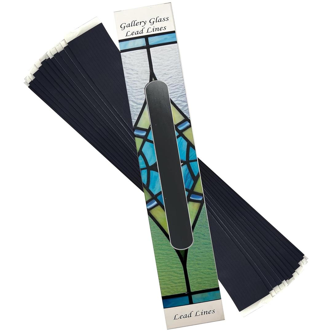 Stained Glass Lead Lines, 142ft, 1/8" Thick, Black Gallery Glass Lead Lines