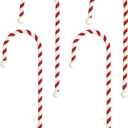 Haute Decor Candy Cane Stocking Holder (Classic Red & White, 4-Pack) - Lightweight Christmas Stocking Hanger, Holds up to 10 pounds
