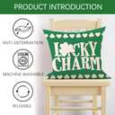 St Patricks Day Decorative Throw Pillow Covers 18 x 18 Set of 4, Lucky Charm Shamrock Clover Porch Outdoor Home Decor, Pinch Proof Love Hearts Irish Spring Sofa Couch Cushion Case