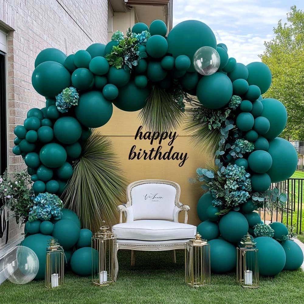 Teal Balloon Garland Arch Kit Double Stuffed, Dark Turquoise Teal-Green Aqua Balloon Different Sizes 18/12/5 Inch for Baby Shower Birthday Wedding Winter New Year Party Decoration